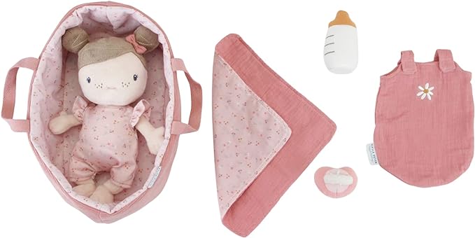 Bebé Evi Rosa con Capazo Little Dutch