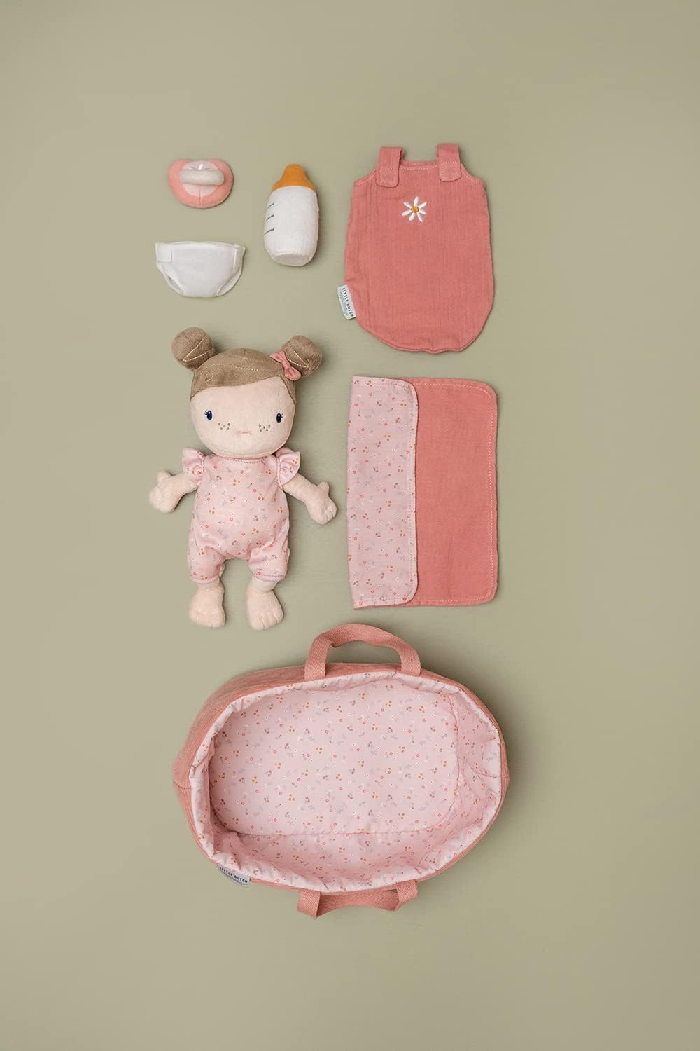 Bebé Evi Rosa con Capazo Little Dutch