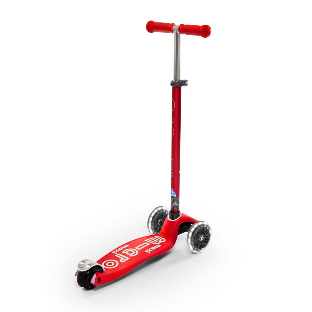 Patinete Maxi Micro Deluxe LED Rojo