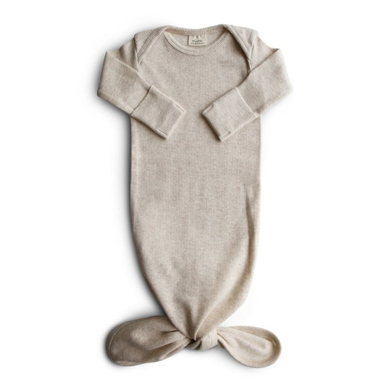 Body Manga Larga con Nudo Beige Melange