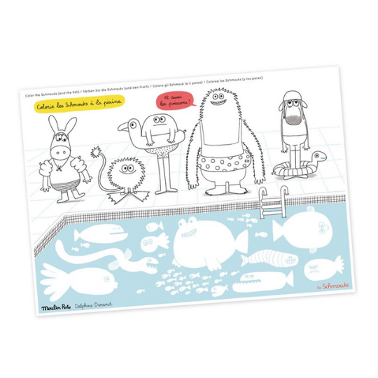 Pack 40 Manteles Individuales para colorear Schmouks