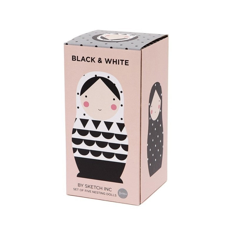Matrioska Madera Black and White