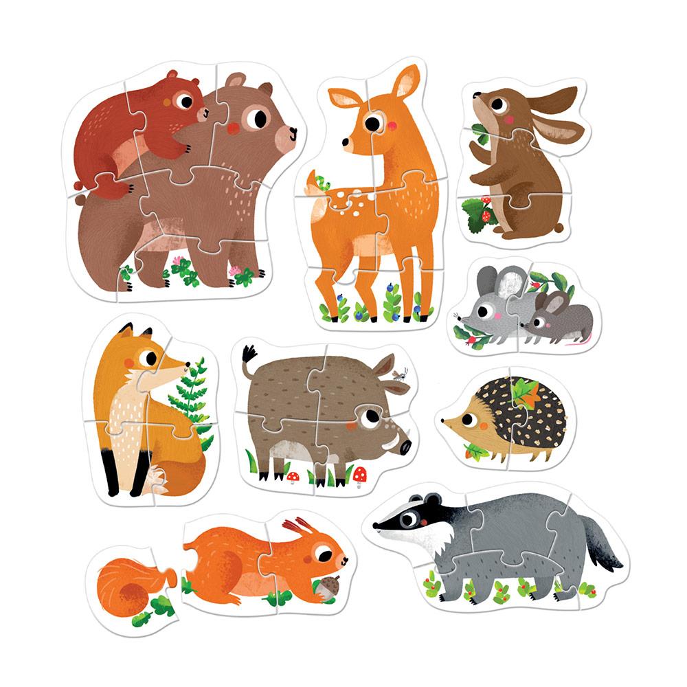 9 Puzzles Progresivos Animales del Bosque 33 pzas