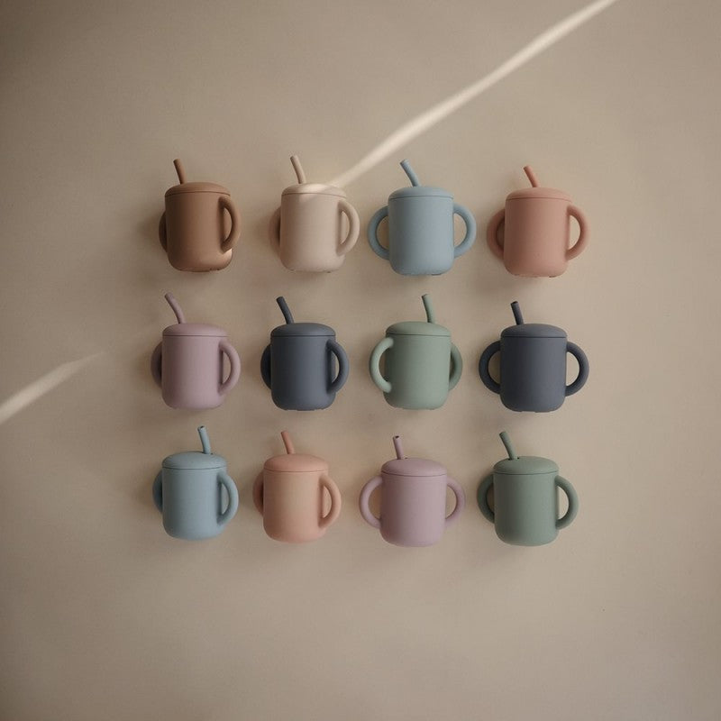 Taza Didáctica Pajita Silicona Cambridge Blue