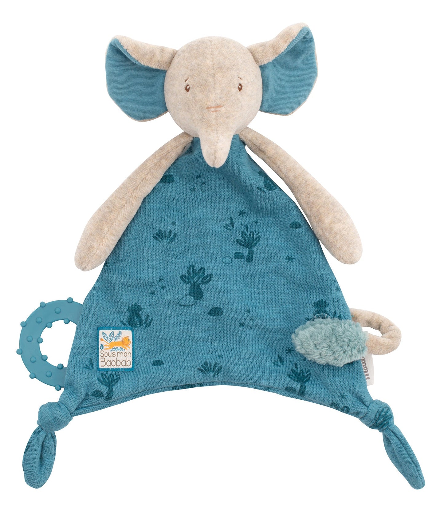 Doudou porta-chupete elefante Baobab