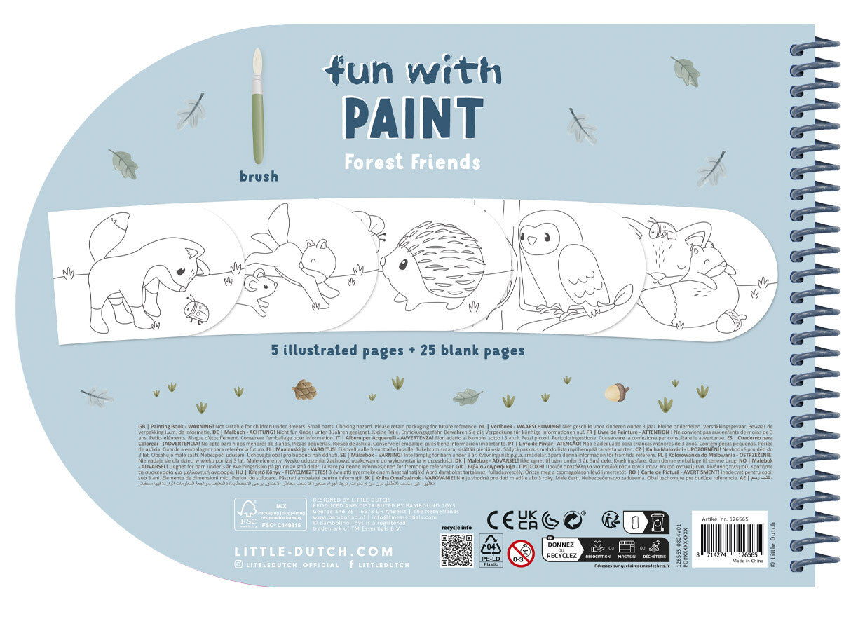 Libro Acuarelas Colorear Forest Friends