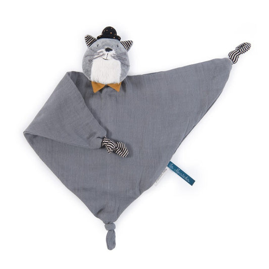 Doudou Mantilla Gato Gris Clarito Mostaches