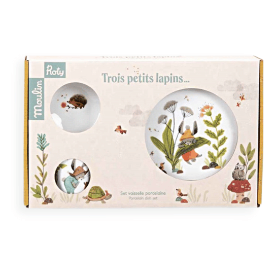 Conjunto Vajilla de porcelana Trois petits lapins